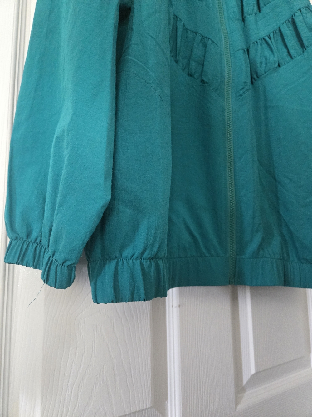 Vintage 1980s Teddi Sport Blue Polyester Full Zip Windbreaker Jacket USA - Picture 5 of 13